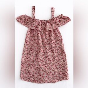 Girls  Dress Pink Floral Ruffle Size 5-6 Spring Summer